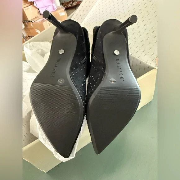 New Thalia Sodi Raquell Tall Black Suede feel sparkle boots size 10.5 - Picture 5 of 7